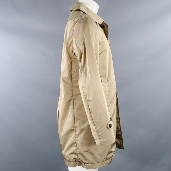 UNITED ARROWS Size M Khaki Nylon Single Breasted Trenchcoat - Picture 2 of 7